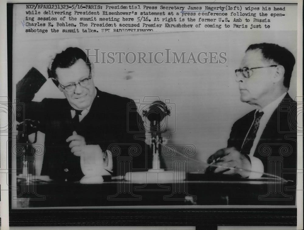 1960 Press Photo Presidential Press Secy. James Hagerty &amp; Amb. Charles Bohlen - Historic Images