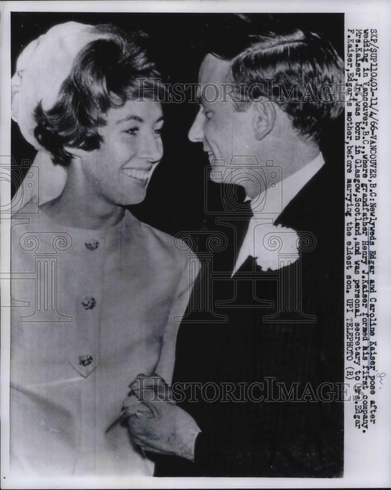 1966 Press Photo Newlyweds Edgar and Caroline Kaiser - neb52180 - Historic Images