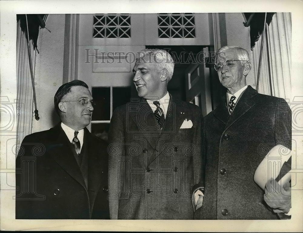 1937 Press Photo U of Ks E. Lindly,U of Minn. Dean RA Stevenson, Paul McNutt - Historic Images