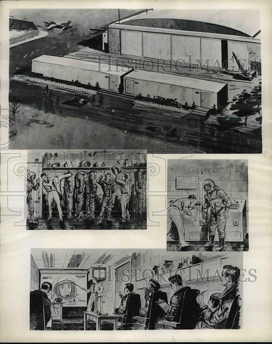 1960 Press Photo Drawings Of Trailers For Television Sets - Historic Images
