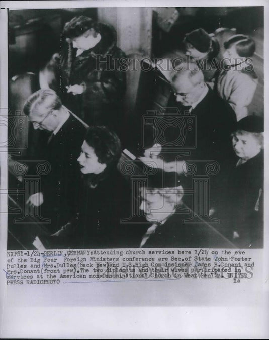1954 Press Photo Berlin, Germany US Sec of State JF Dulles,JB Conant,& wives - Historic Images