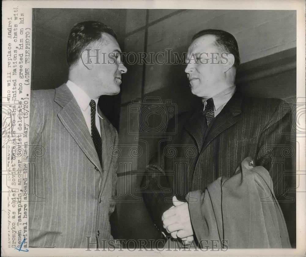 1948 Press Photo UN Soviet delegate Andrei Groymko &amp; Semen Tsarapkin - Historic Images