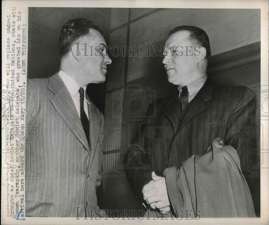 1948 Press Photo UN Soviet delegate Andrei Groymko & Semen Tsarapkin - Historic Images