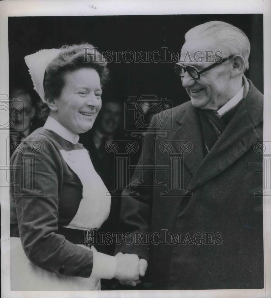 1950 Press Photo London, British Foreign Secy Ernest Bevin, Sister Presland - Historic Images