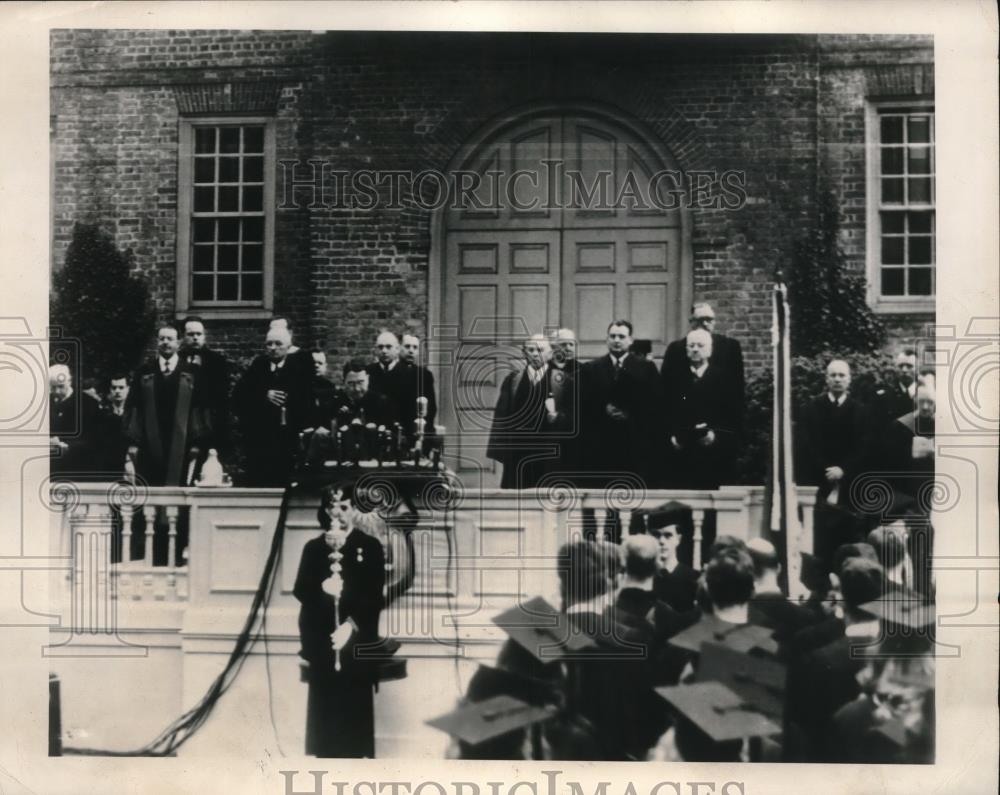 1948 Press Photo Canadian-American Day ceremonies at William &amp; Mary College - Historic Images