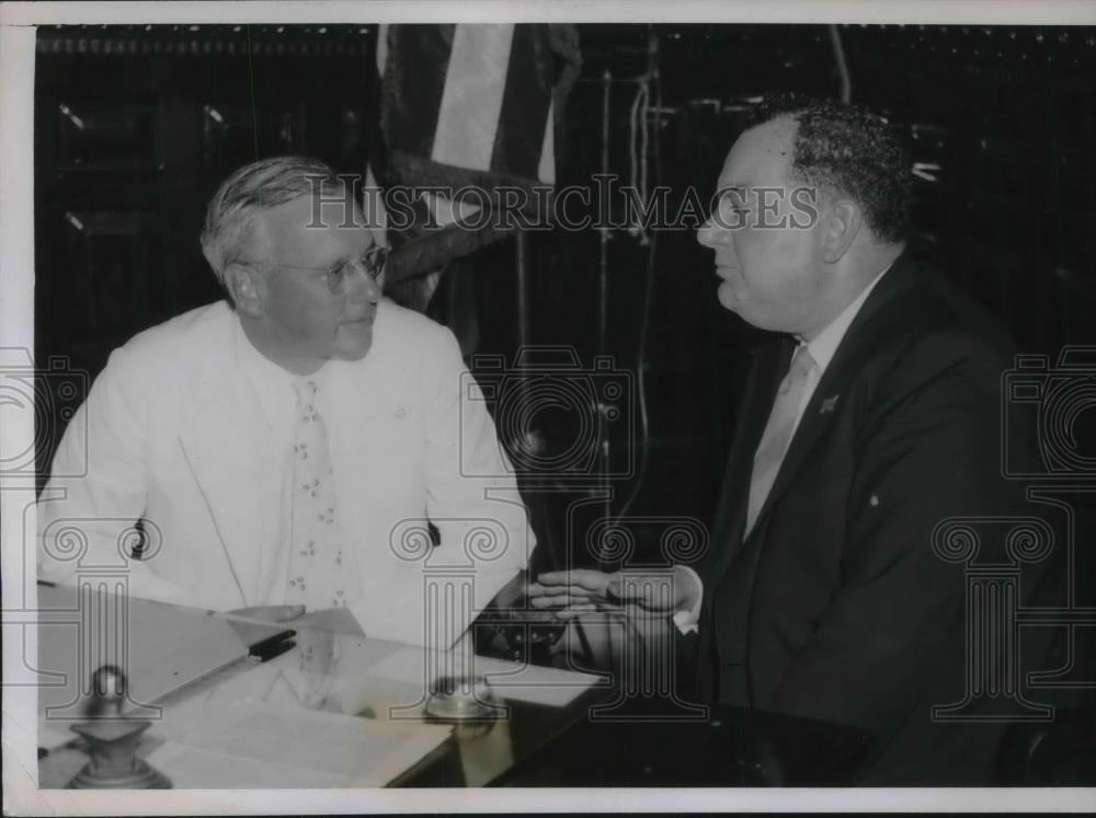 1936 Press Photo Sen. Warren Barbour with Gov. Alfred Landon, GOP pres candidate - Historic Images