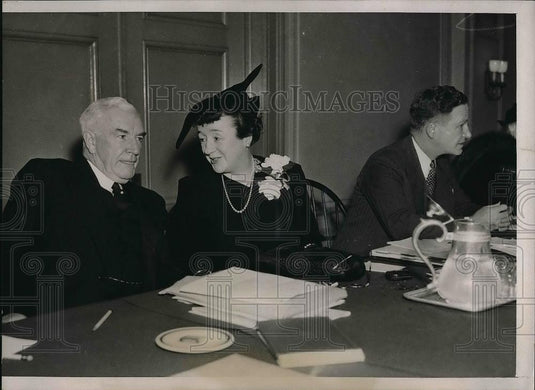 1937 Press Photo Henry Fletcher, Mrs W Scranton, John Hamilton, GOP leaders - Historic Images