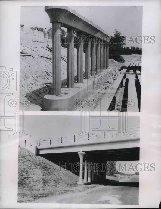 1956 Press Photo Dennis, Mass Mid Cape expressway construction - neb52101 - Historic Images