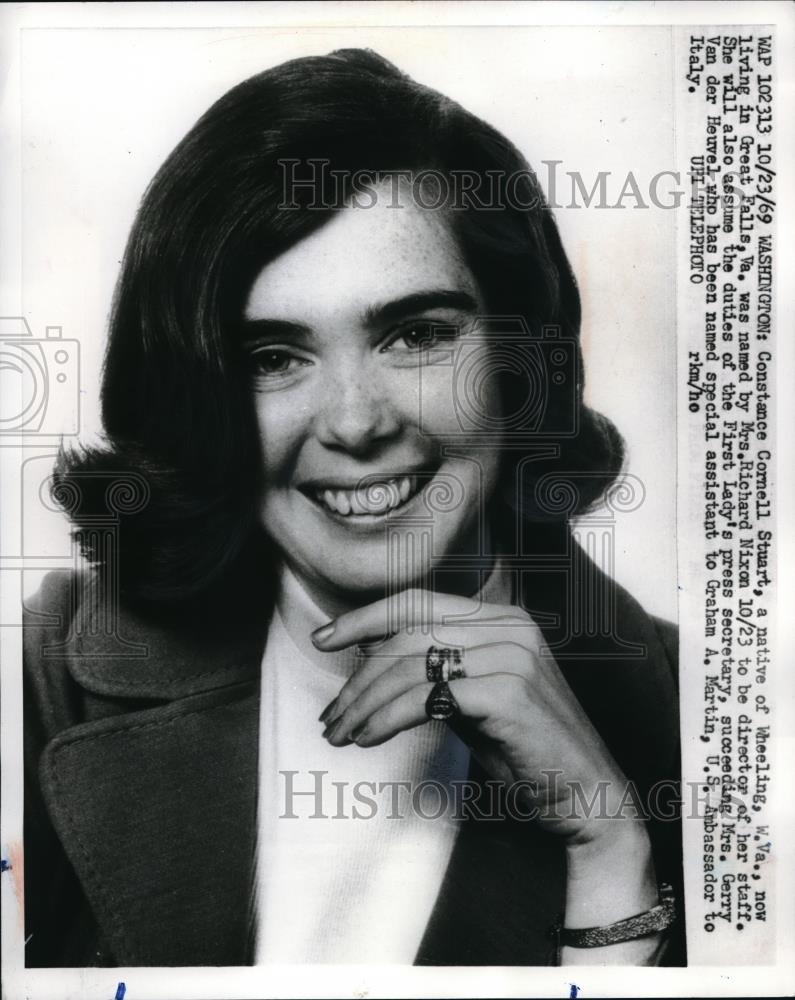 1969 Press Photo Constance Cornell Stuart, First Lady's Press Secretary - Historic Images