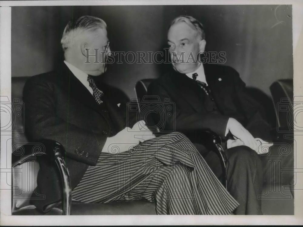 1937 Press Photo Frank Hogan &amp; Lewis Wyman at Amer. Bar Assoc. meeting - Historic Images