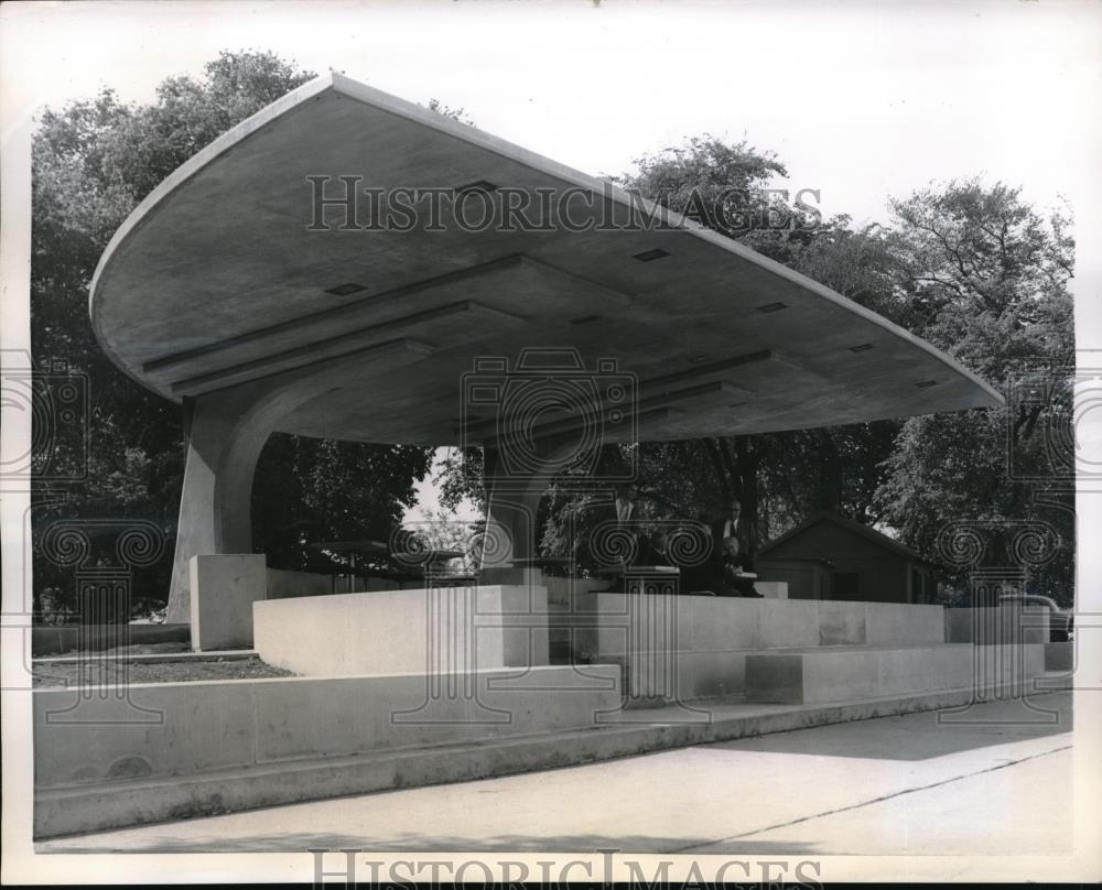 1957 Press Photo Open Air Chess Pavilion in Lincoln Park Chicago - neb51095 - Historic Images