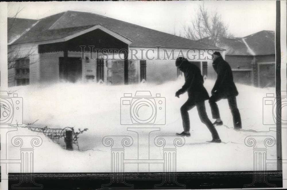 1957 Press Photo blizzard conditions in Amarillo, TX - neb51019 - Historic Images