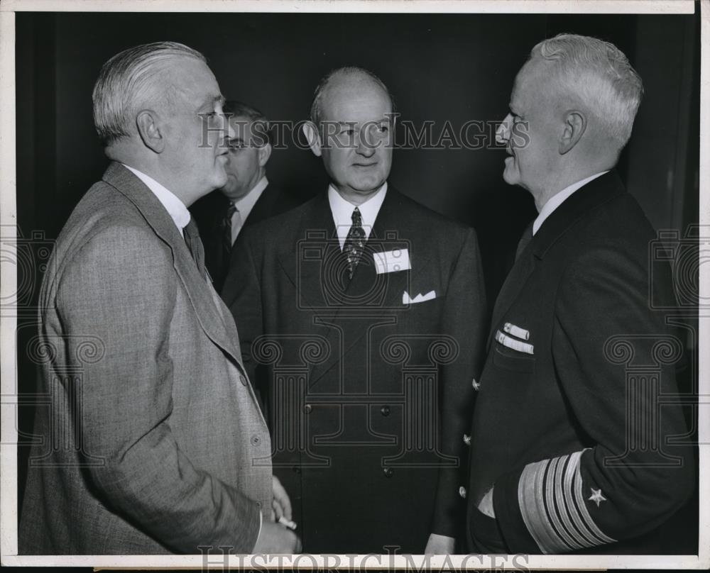 1946 Press Photo News editors Society in NYC, M Field,J Knight &amp; Adm C Nimitz - Historic Images