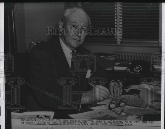 1955 Press Photo Wash.D.C. John B Hollister - Historic Images