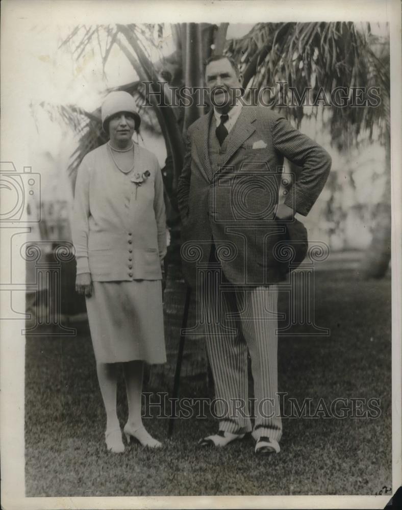 1929 Press Photo Mr &amp; Mrs John W. Ryan of NYC in Miami Beach, Fla. - neb52221 - Historic Images