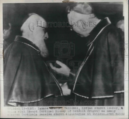1946 Press Photo Rome, Ignace Cardinal Tappouni & Edward Cardinal Mooney - Historic Images