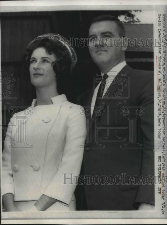 1961 Press Photo Heiress Gamble Benedict weds Thomas Gallagher in NYC - Historic Images