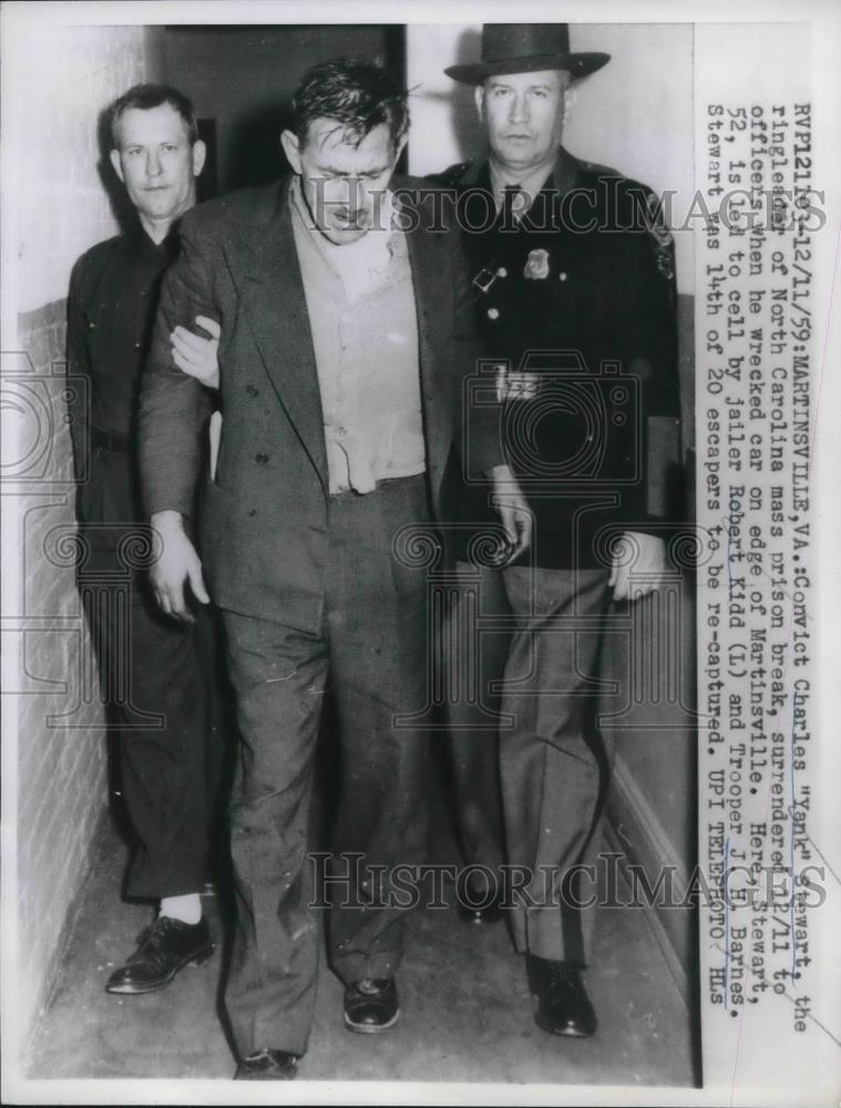 1959 Press Photo Convict Charles Stewart at Martinsville, VA prison - Historic Images