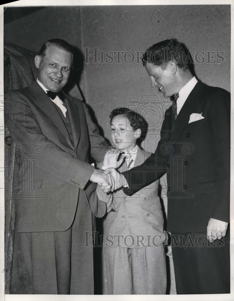 1939 Press Photo Martin Dies, Bobby Breen, Rudy Vallee at Hollywood Bowl - Historic Images