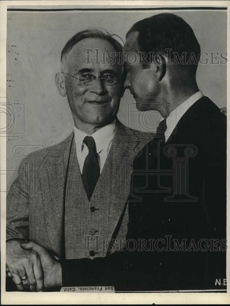 1929 Press Photo Newspaper Publisher Hyland Baggerly, Police Judge P. O&#39;Connor - Historic Images