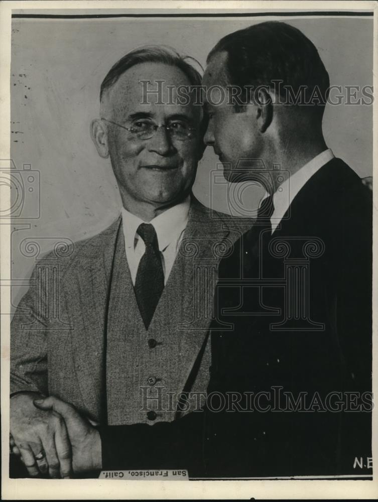 1929 Press Photo Newspaper Publisher Hyland Baggerly, Police Judge P. O'Connor - Historic Images