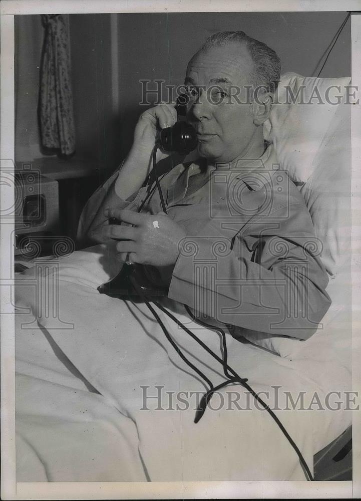 1938 Press Photo NYC, Tommy Manville, asbestos heir in hospital - Historic Images