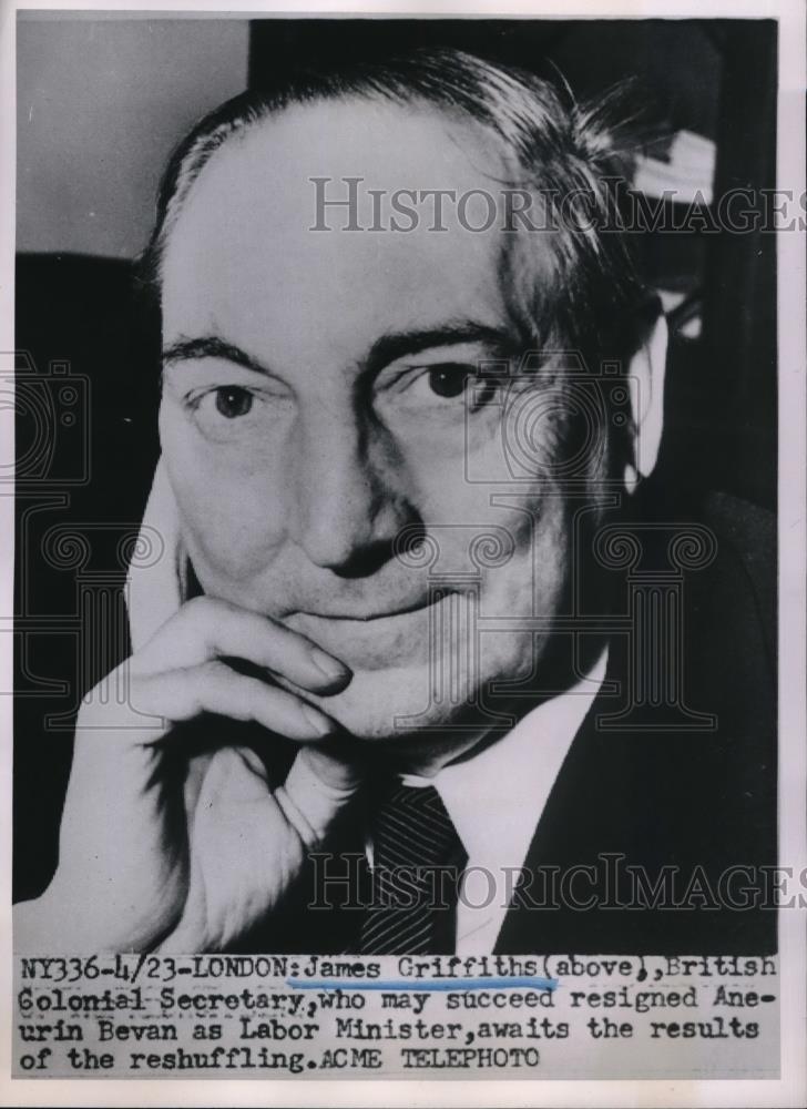 1951 Press Photo London, James Griffiths, Colonial Sec. - Historic Images