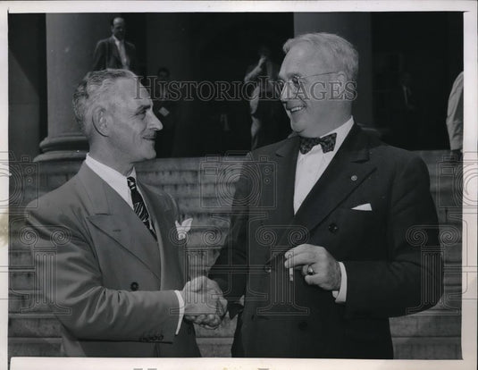 1947 Press Photo Wash.D.C. Joe Freeman & atty A canfield , bribery charges - Historic Images