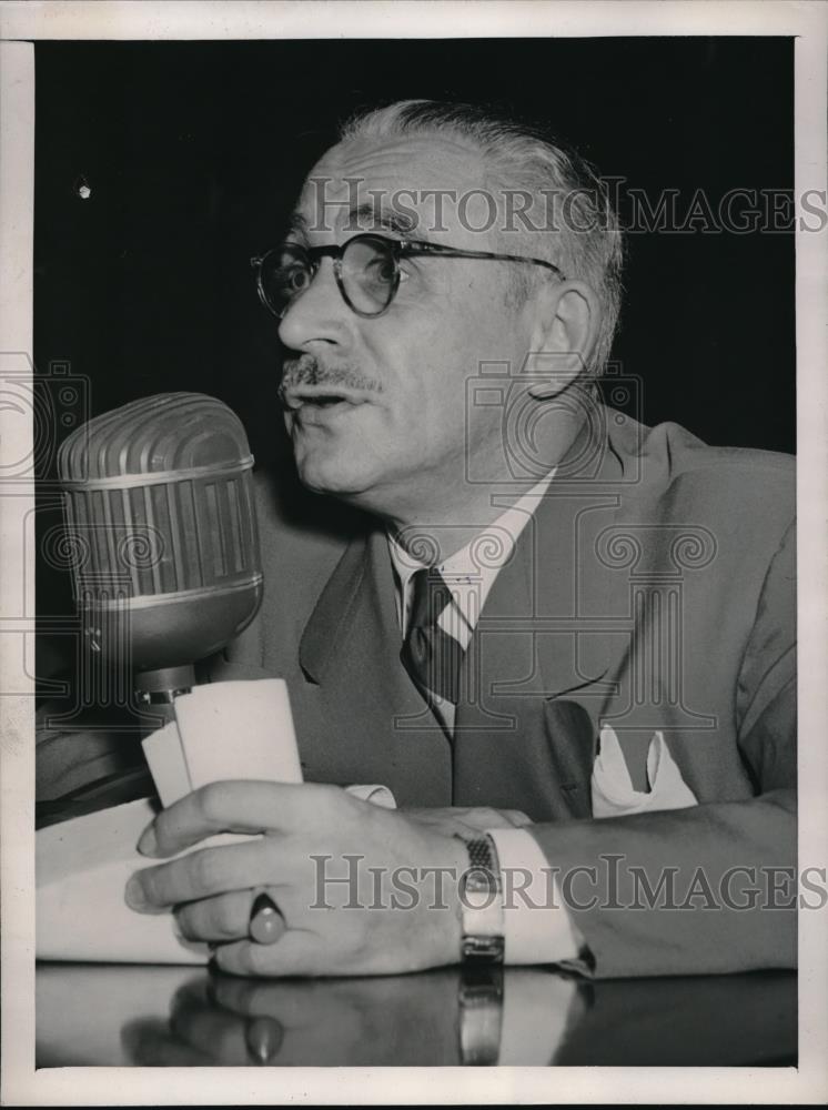 1946 Press Photo Wash.D.C. Joseph Freeman, Rep of Ill munitions firms - Historic Images