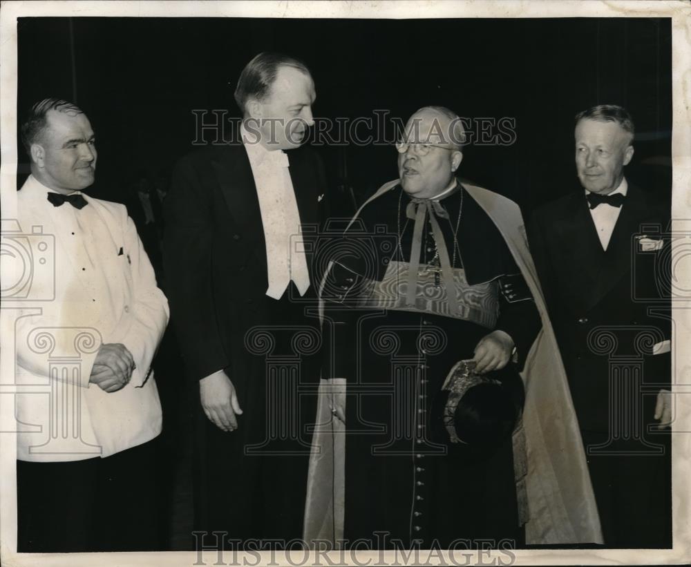 1941 Press Photo Mayor McDonough, Gov. Stassen, Mayor Leach, Dennis Cardinal - Historic Images