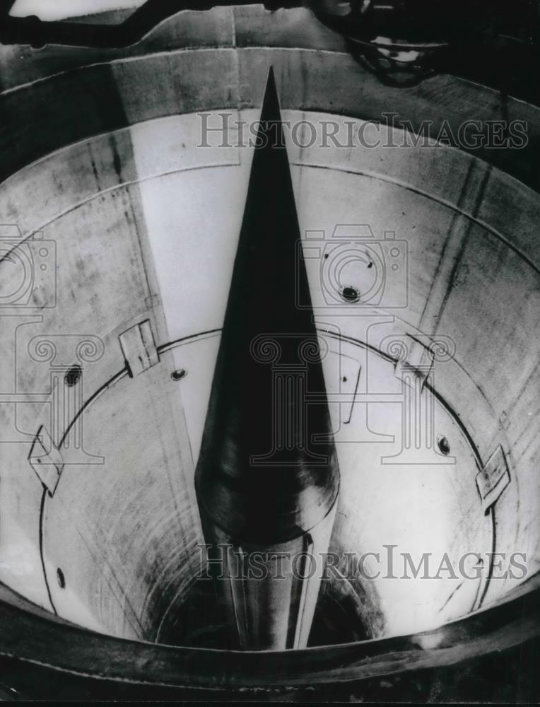 1966 Press Photo of a rocket well in a Russian forest housing strategic missile - Historic Images