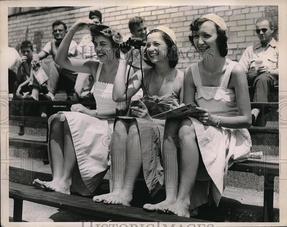1950 Press Photo Mrs. Donna Dudley, mrs. Lois Guda, mrs. Jackie hagelbarger - Historic Images