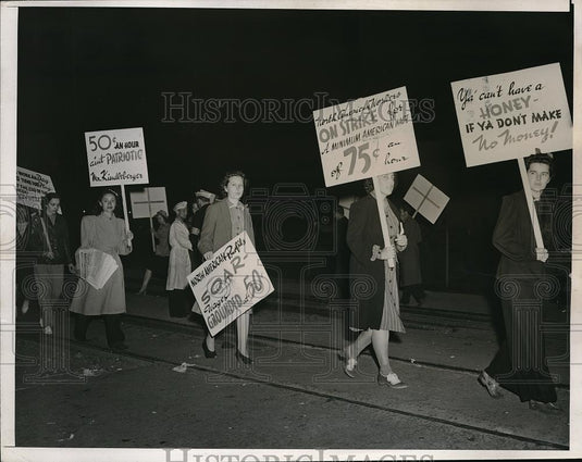 1941 Press Photo North American Aviation, strikers in Inglewood, Calif. - Historic Images
