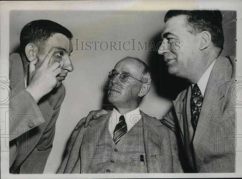 1939 Press Photo Ben Evil Eye finkle, Charles Tobey, Edwin Johnson - Historic Images