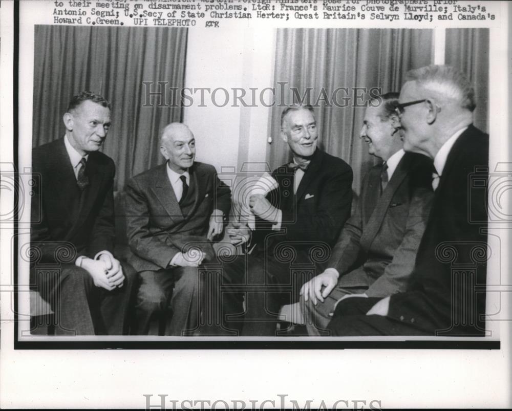 1960 Press Photo France's Maurice C de Murville, Italy's A Segni,US C Herter - Historic Images