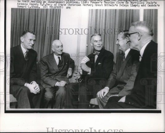 1960 Press Photo France's Maurice C de Murville, Italy's A Segni,US C Herter - Historic Images
