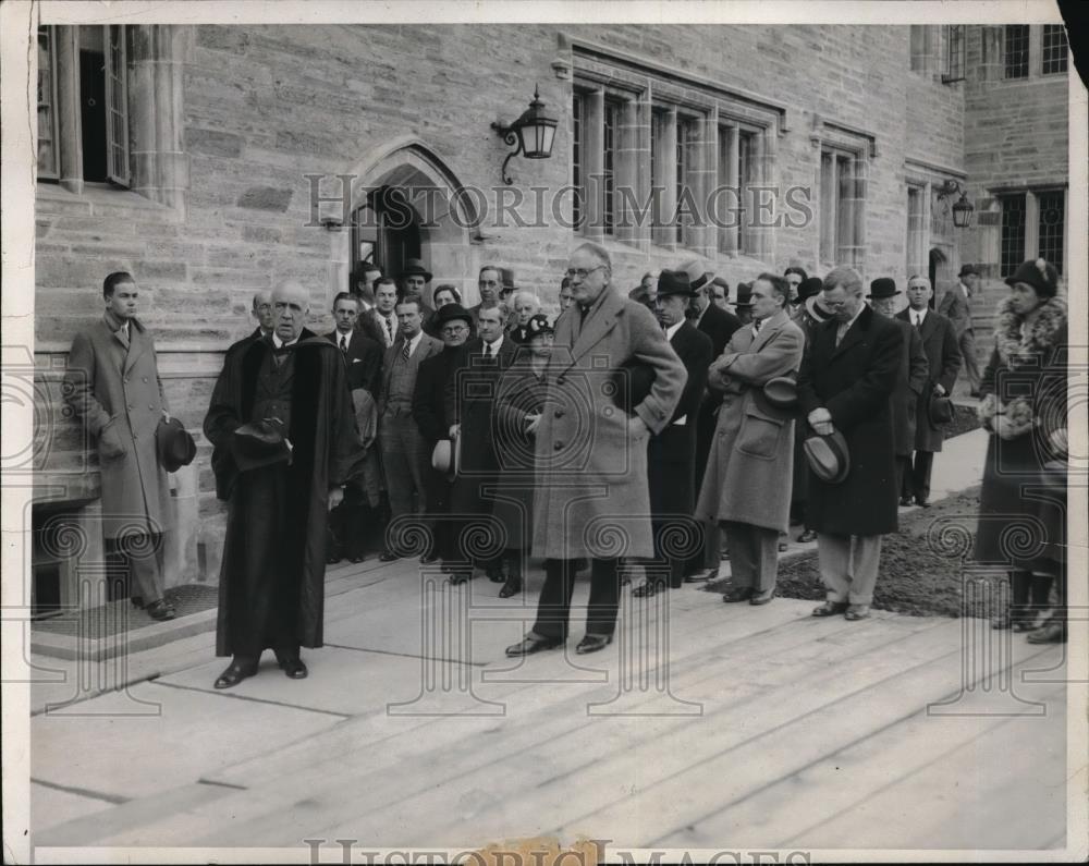 1933 Press Photo Joline Dorm dedication at Princeton, Pres ED Duffield - Historic Images