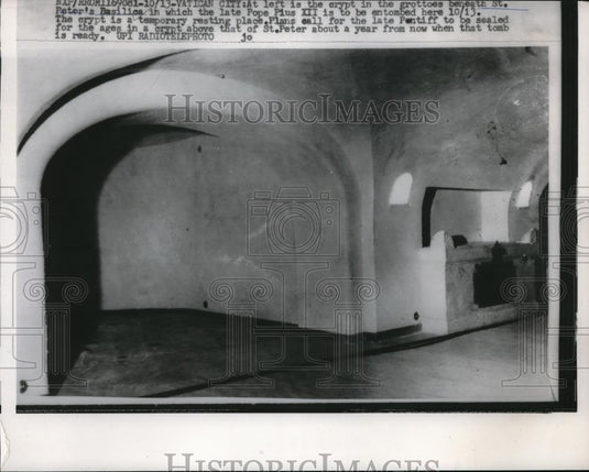 1958 Press Photo Vatican City, Rome crypt for Pope Pius XII - Historic Images