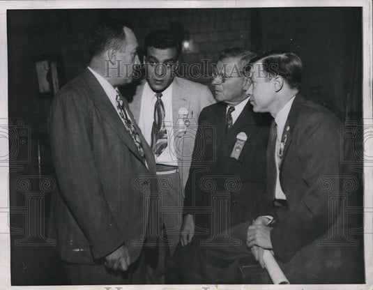 1944 Press Photo UAW-CIO meeting RJ Thomas,G Kiddes,WP Reuther & Hillman - Historic Images