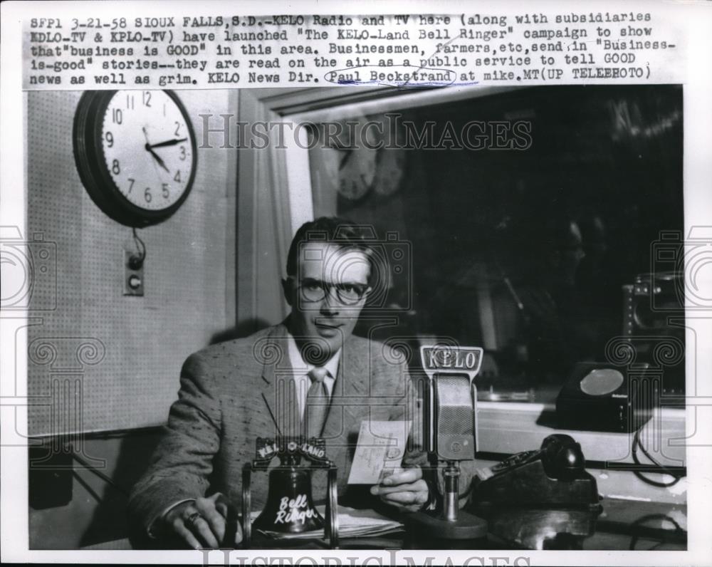 1958 Press Photo KELO Radio &amp; TV News Director Paul Beckstrand - Historic Images