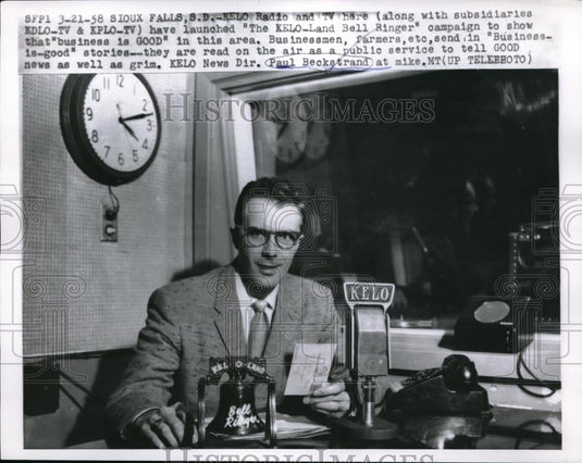 1958 Press Photo KELO Radio & TV News Director Paul Beckstrand - Historic Images