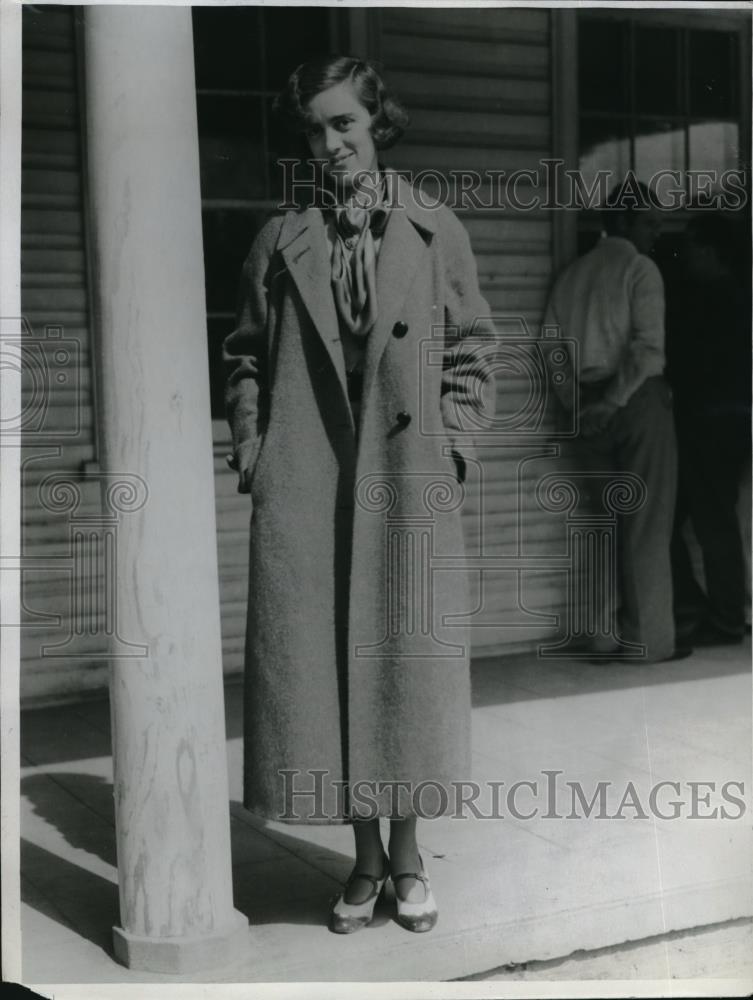 1935 Press Photo Miss Polly Lovering of Boston, Mass witness at inquest - Historic Images