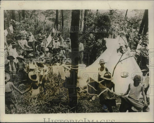 1926 Press Photo Japanese Boy Scouts Camp OUt Near Yokohama - Historic Images
