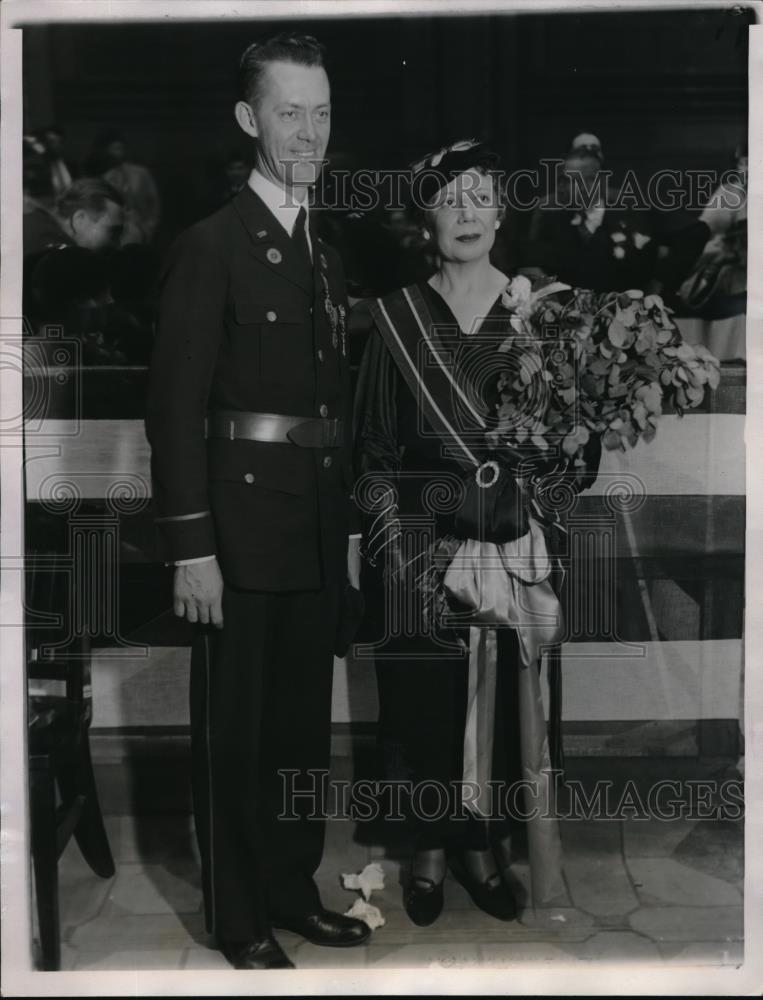 1933 Press Photo Edward A. Hayes and Mrs. william Biester Jr. Pres. Amer. - Historic Images