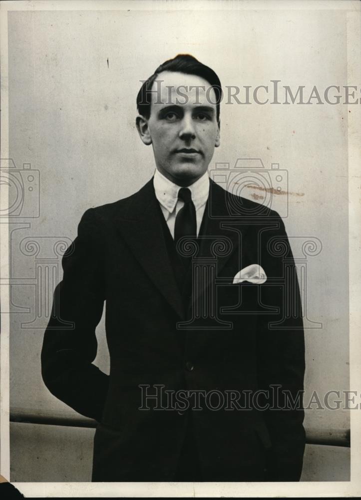 1931 Press Photo Peter Beatty Son Of Admiral Earl Beatty Arrives In New York - Historic Images