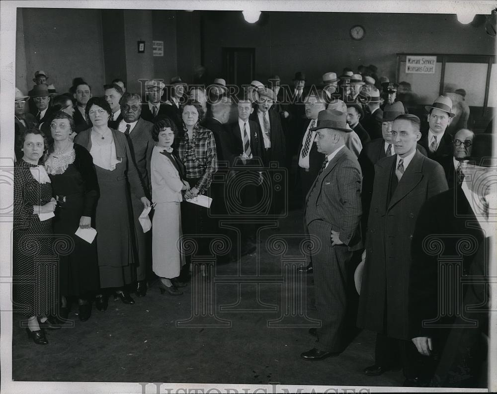 1935 Press Photo aisle in front of the bench of Judge Scheffler, Women&#39;s Court - Historic Images