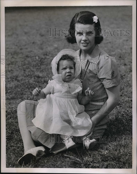 1938 Press Photo Manhasset, NY Mrs Peter Baldwin & daughter Polly - Historic Images