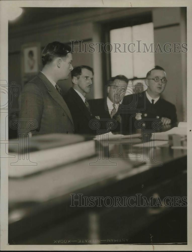 1934 Press Photo Sgt L Liey, JL Mihelich,J Habe, Don Sanunom - Historic Images