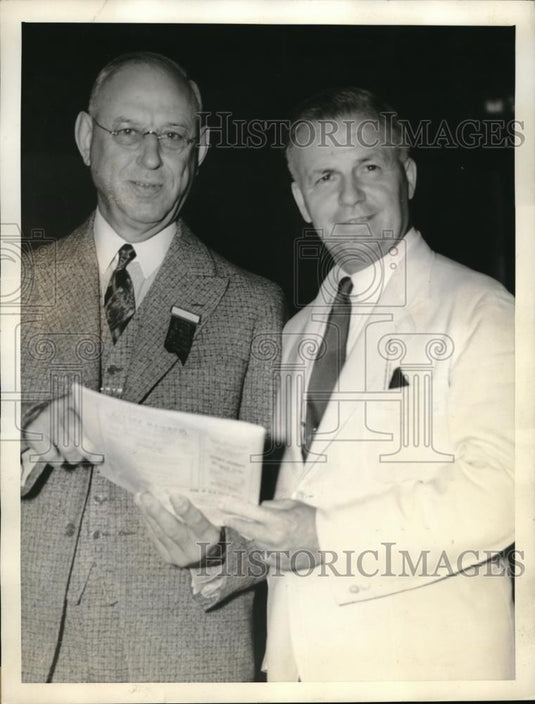 1936 Press Photo J.F.T. O'Connor, Fred A. Irish - Historic Images