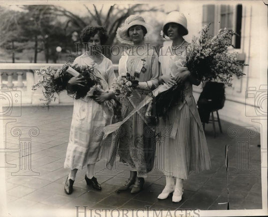 1924 Press Photo D.A.R reception in D.C> M Grimes,Mrs AW Cooke,E Lejeune - Historic Images